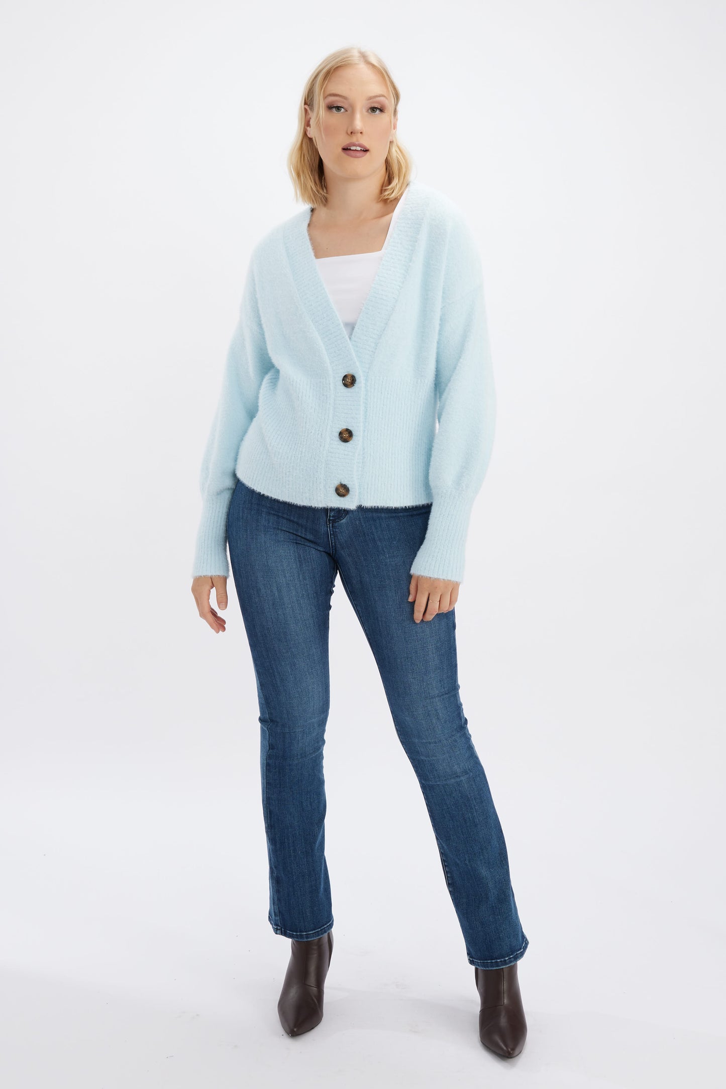 Melissa Nepton New York Blue Cardi Sweater