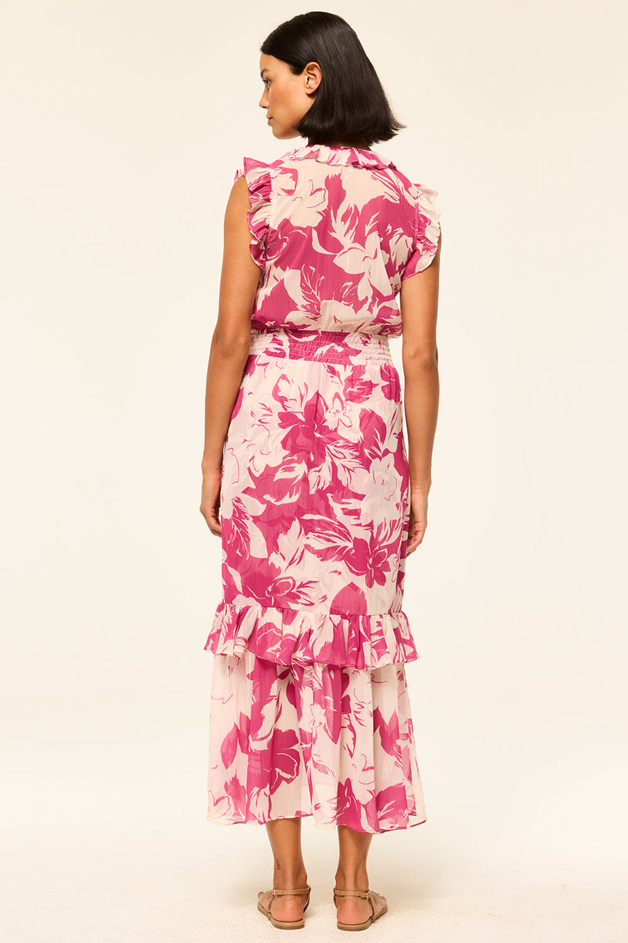 Misa Kidada Ruffle Chiffon Dress