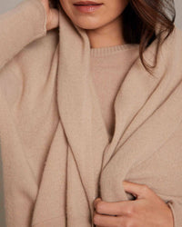 Alashan Cashmere Mini Wrap Topper in Chai