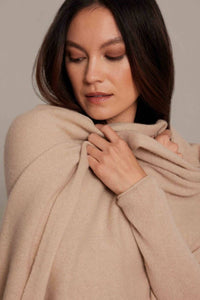 Alashan Cashmere Mini Wrap Topper in Chai