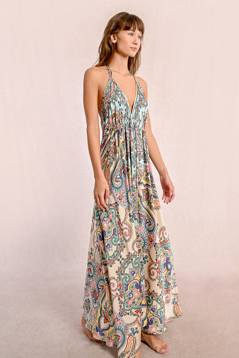 Molly Bracken Halter Neck Flowy Dress