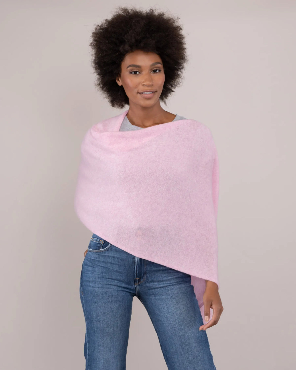 Alashan Cashmere 100% Cashmere Classic Topper in Pink Swirl