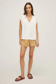 Melissa Nepton Cameron Satin Slub Jersey Mixed Top