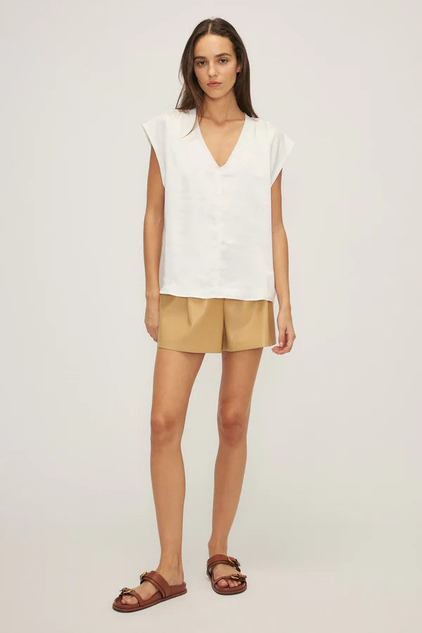 Melissa Nepton Cameron Satin Slub Jersey Mixed Top