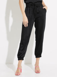 Melissa Nepton Cary Satin Jogger in Black - Size L Available