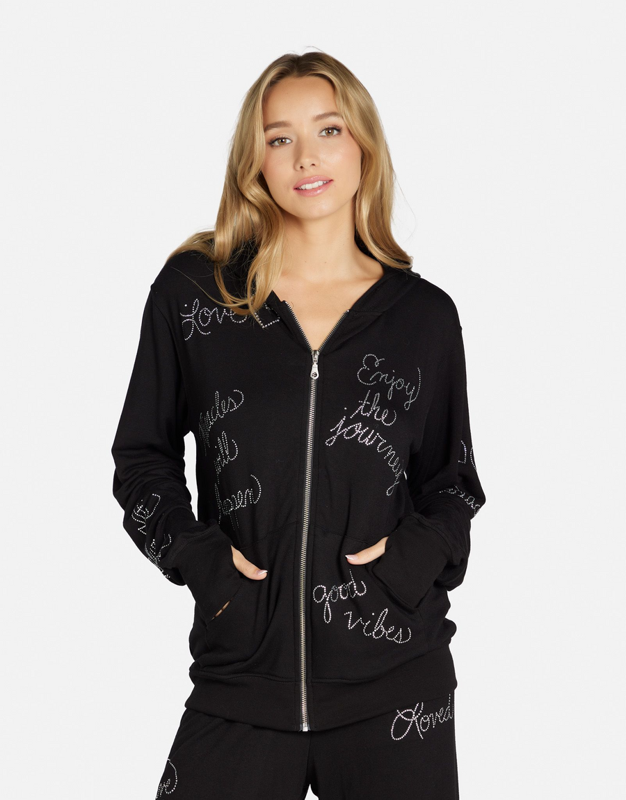 Lauren Moshi Moira Crystal Affirmations Hoodie
