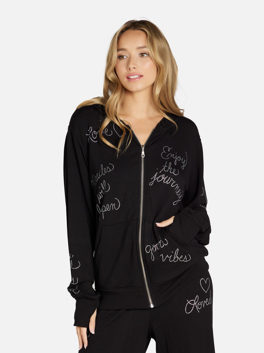 Lauren Moshi Moira Crystal Affirmations Hoodie