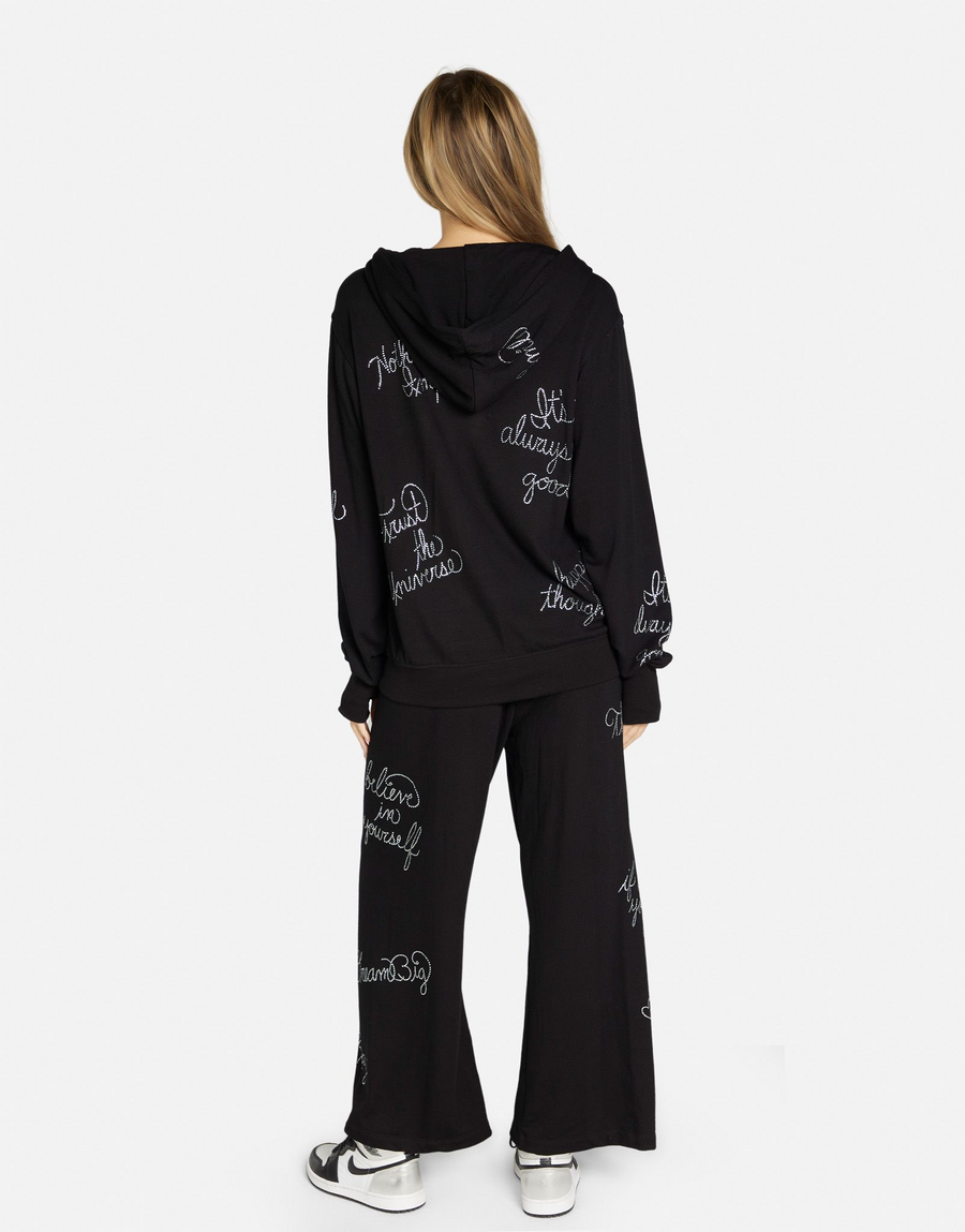 Lauren Moshi Moira Crystal Affirmations Hoodie