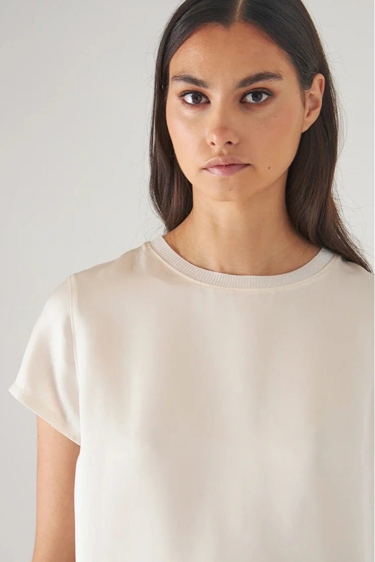 Patrick Assaraf Silk Short Sleeve Tee