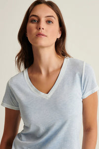 Patrick Assaraf Pima Claasic Rev Spray V-Neck Tee