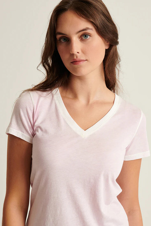 Patrick Assaraf Pima Claasic Rev Spray V-Neck Tee