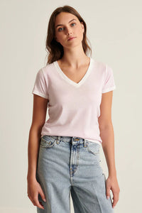 Patrick Assaraf Pima Claasic Rev Spray V-Neck Tee