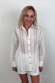 Bella Dahl Oversized Lace Clean Shirt