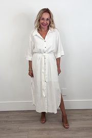Z Supply Brise Linen Midi Dress in White