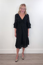 Astrid Jilly Lace A-Line Dress in Black