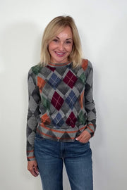 100% Cashmere Argyle Sweater – Preppy Meets Cool in the Ultimate Fall Knit