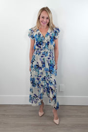 Misa Dakota Ruffle Flowy Midi Dress