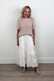 Elan Short Sleeve Mixed Media Dress