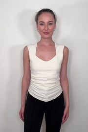 Fitted Cotton Sweetheart Dressy Tank – Haven Tee by Nation Los Angeles Sculpted & Elegantly Simple