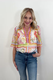 Hale Bob Soleil Flutter Sleeve Blouse