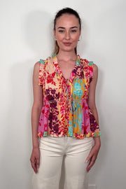 A Maximalist Floral Print  in Premium Cotton - Micky Top by Love the Label