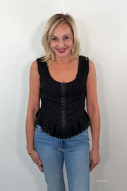 Video of Woman wearing a corvette top in black