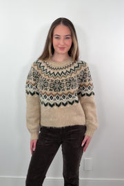 video of woman wearing a patterned sweater