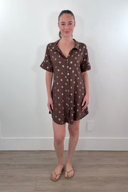 Elan Brown Polka Dress