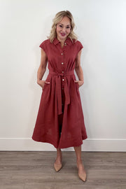 Marella Vento Belted Linen S/S Shirt Dress