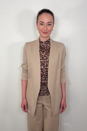Nevada Neutral Stretch Ponte Collarless Blazer – Effortless Elegance Meets Everyday Comfort by I love Taylor Madison