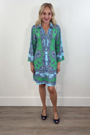 Hale Bob Marguerite Jersey Collared Shirt Dress
