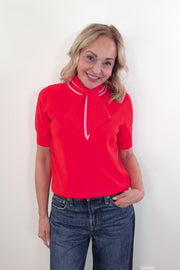 Essential Antwerp Neck Tie Short Sleeve Top