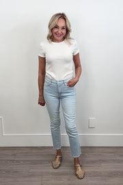 Mother The Mid Rise Dazzler Crop Fray
