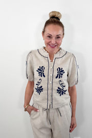 Melissa Nepton Lito Embroidered Top