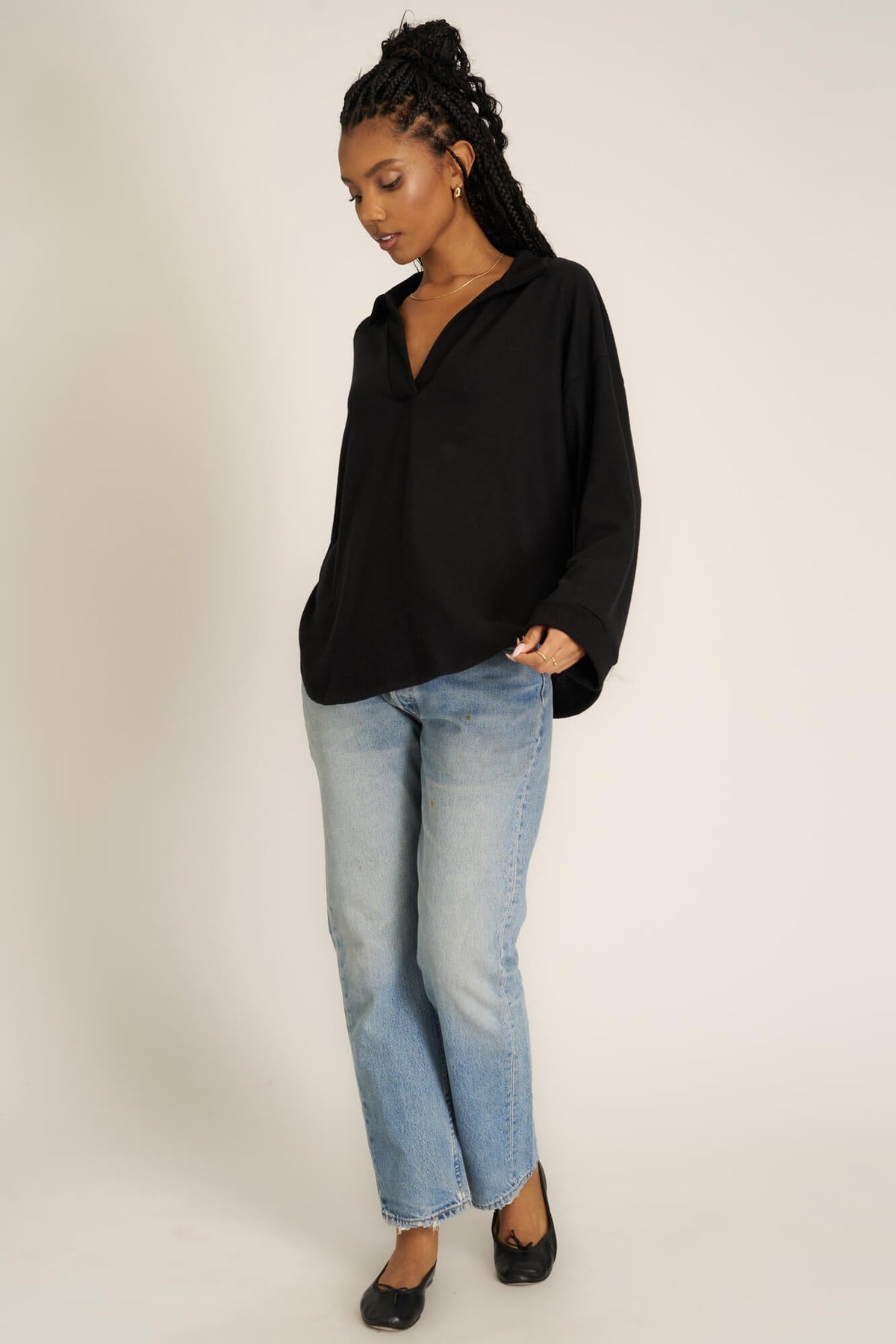 Project Social T Chiara Cozy Collared Pullover - Size XS Available