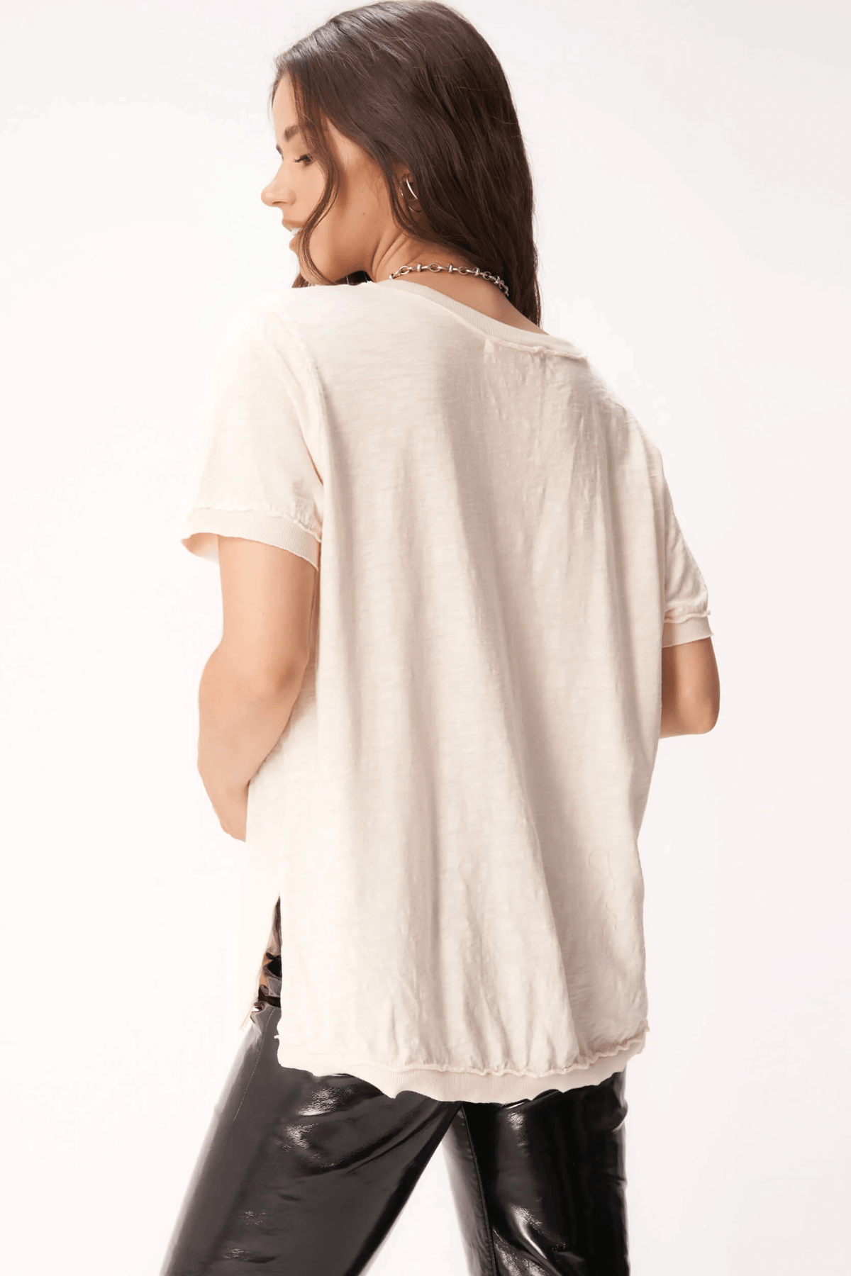 Project Social Tee Knockout V Neck Tee in Alabaster