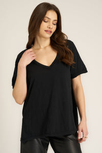 Project Social T Knockout V-Neck Tee in Black