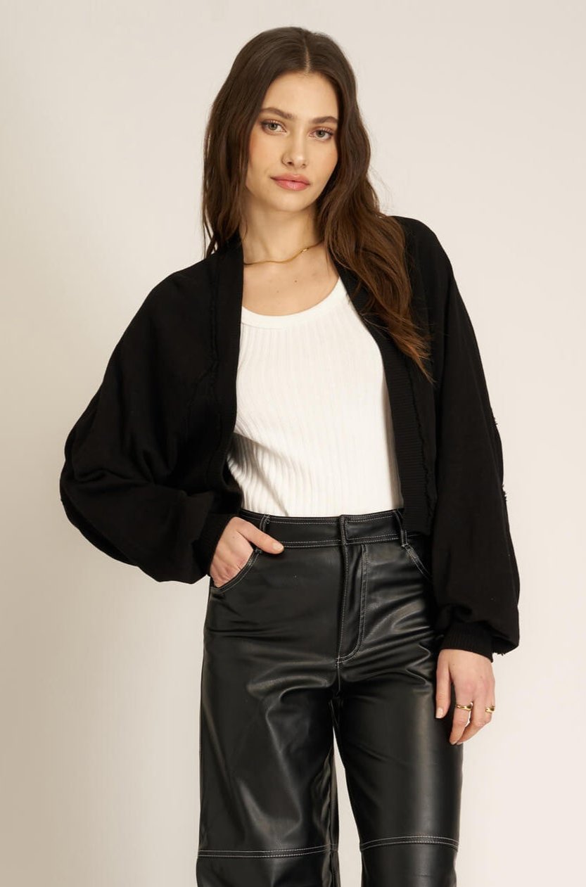 Project Social T Nieves Seamed Shrug in Black - Size L Available