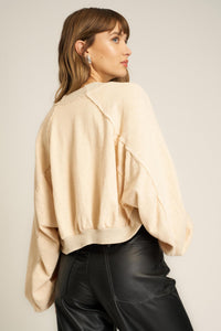 Project Social T Nieves Seamed Shrug in Mother of Pearl