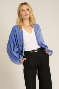 Project Social T Too Cool Seamed Burnout Shrug in Blue Moon