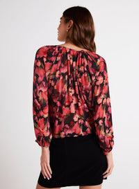 Bella Dahl Shirred Raglan Tie Front Blouse