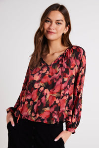 Bella Dahl Shirred Raglan Tie Front Blouse