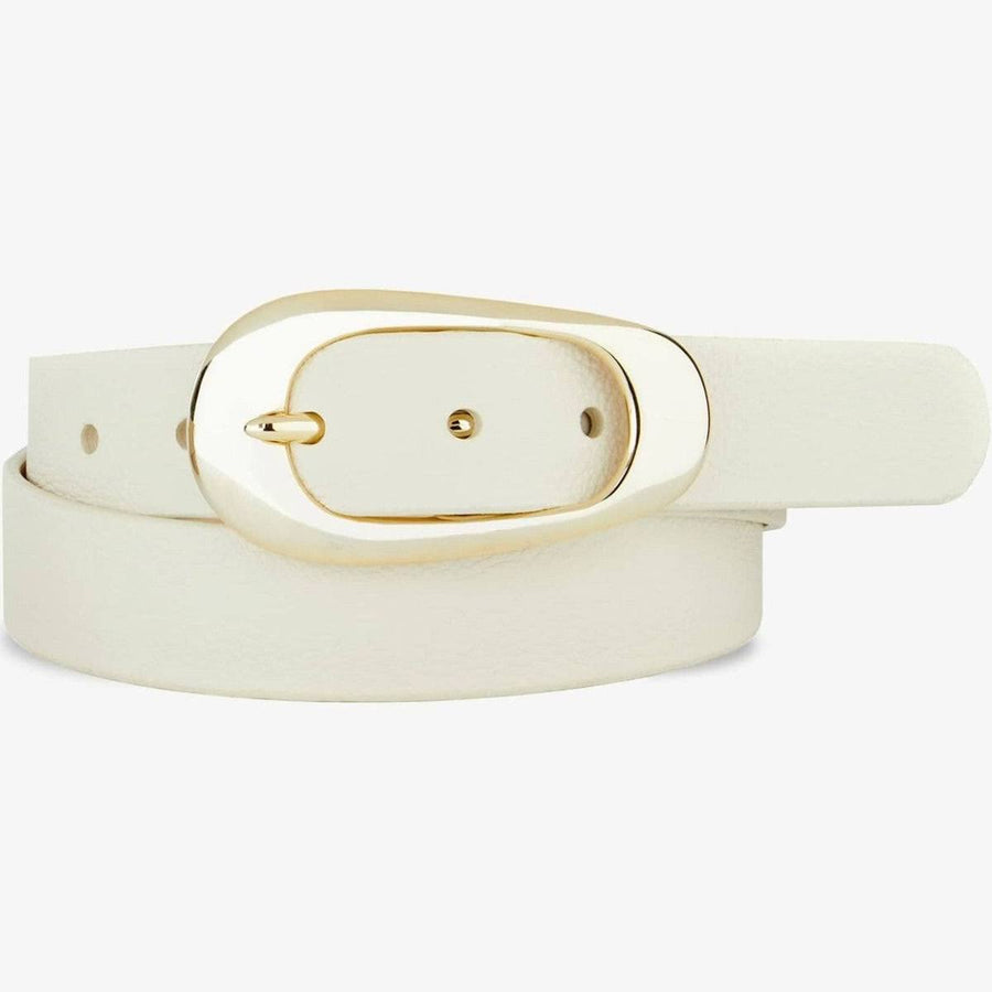 white leather but gold loop