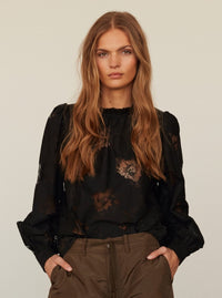 Sofie Schnoor Scattered Lace Blouse in Black