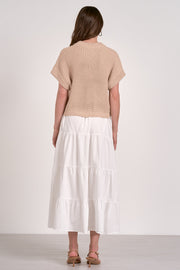 Elan Short Sleeve Mixed Media Dress