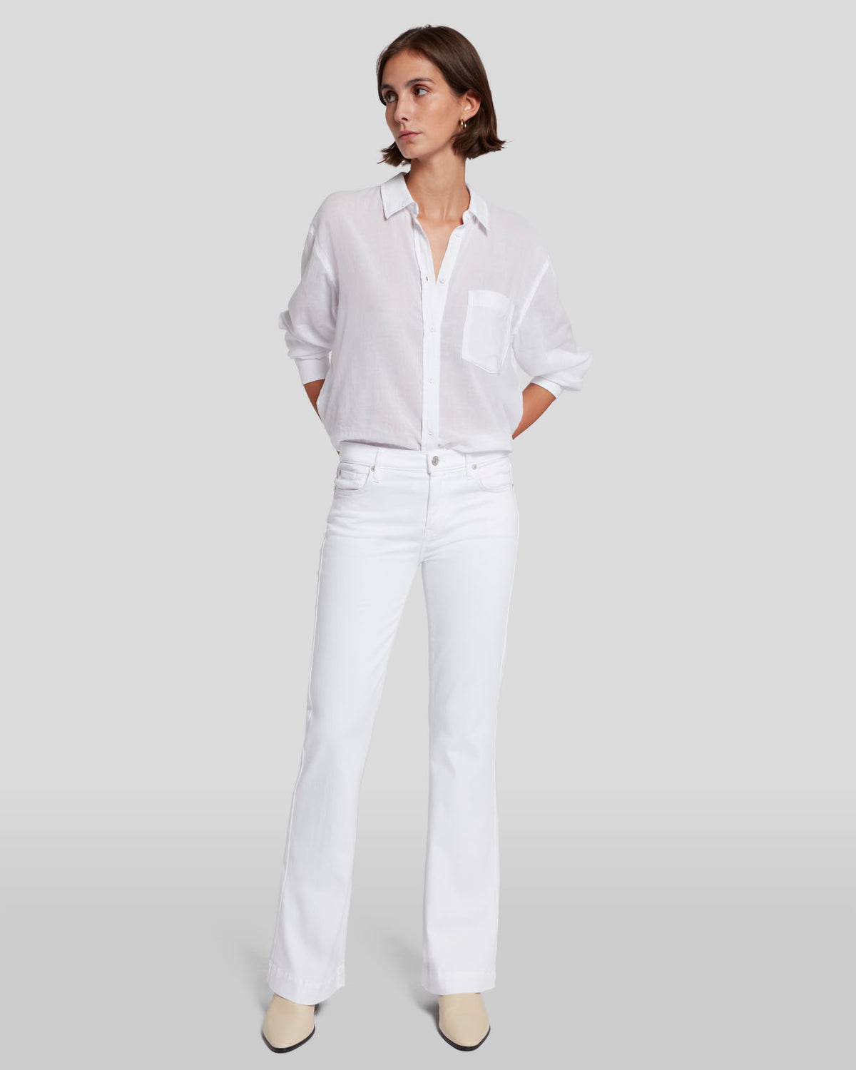 7 For All Mankind Dojo Tailorless Jean in Luxe White