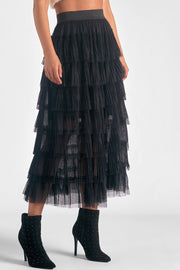 Elan Chanel Inspired Layered Tulle Skirt