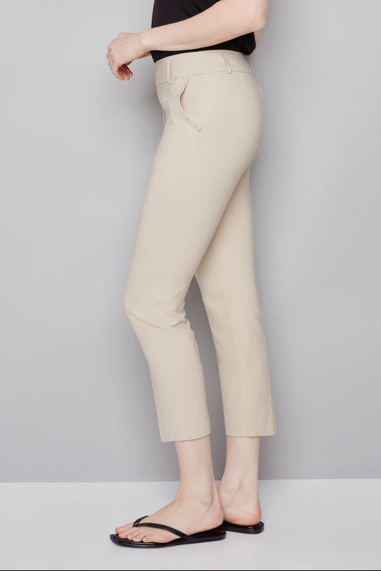 woman wearing a sand ankle pant