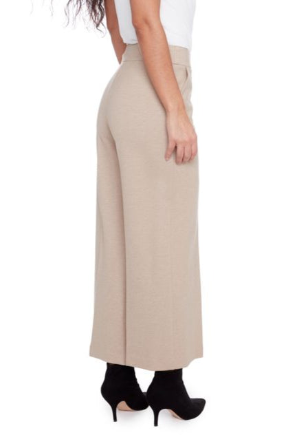 Senna Melange Neutral Ponte Wide-Leg Pant – Designer Look, Yoga Pant Comfort by I love Taylor Madison