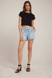 Bella Dahl Frayed Pocket Short in Salt Spray - Size L Available